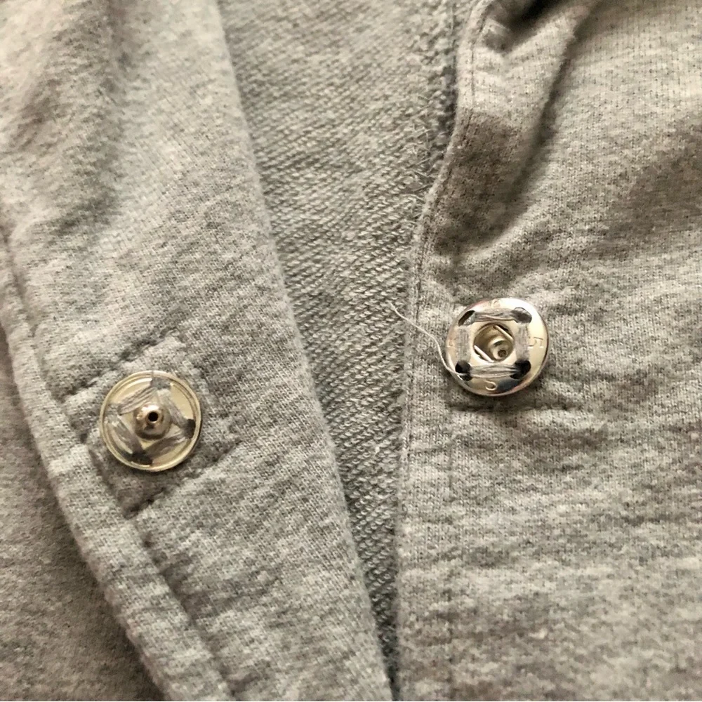 Vintage Talbots Gray Snap Closure Light Weight Cotton Blazer Size XL - Picture 3 of 5